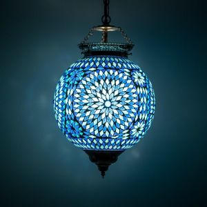 Suspension orientale bleue mosaïque, Aziza