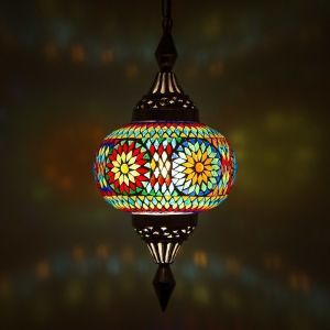 Suspension orientale multicolore mosaïque, Aicha