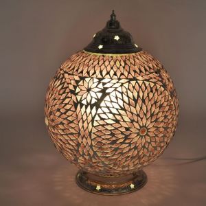 Lampe de table orientale violette mosaïque, Dalil