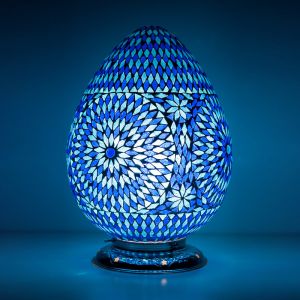 Lampe de table orientale bleue mosaïque, Lara