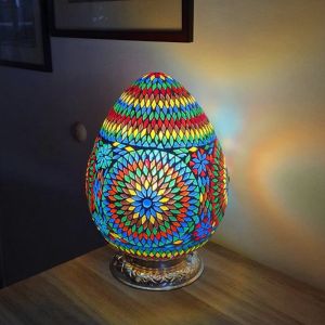 Lampe de table orientale multicolore mosaïque, Lara
