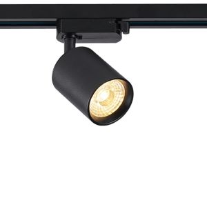 Spot triphasé noir Jayla, 10W, 4000K, Pro