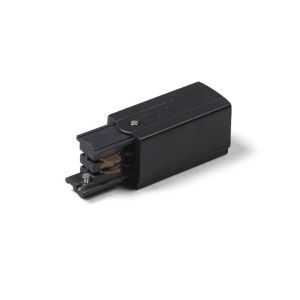Connecteur d'alimentation pour éclairage sur rail triphasé, gauche, noir, Pro