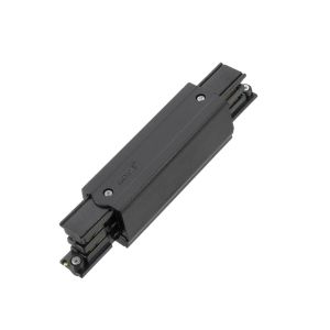 Connecteur en forme de I pour éclairage sur rail triphasé, noir, Pro