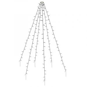 Éclairage extérieur mât, 192 LED, 6 brins de 2m, sans mât