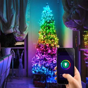 Lumières de Noël contrôlables par application, 9,9 mètres avec 100 LED