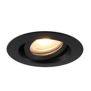Spot encastré salle de bain noir en aluminium, Jorin, IP65