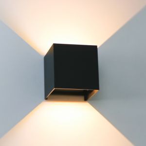 Applique up and down noire en aluminium, Dion, 7W, dim to warm LED, IP65