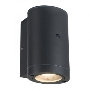 Applique extérieur avec capteur crépusculaire anthracite en aluminium, Ivana, IP44