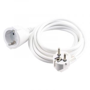 Rallonge Exin mise à la terre, 2500w 3 x 1,0 mm, 10 m blanc
