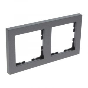 Cadre de recouvrement Q-Link S-Line 2 groupes, noir / anthracite