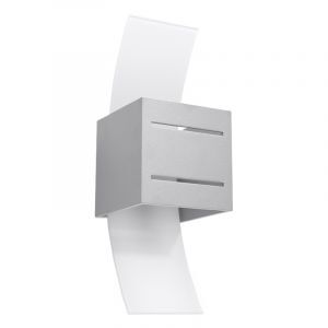 Applique up and down en aluminium grise, Jasmien
