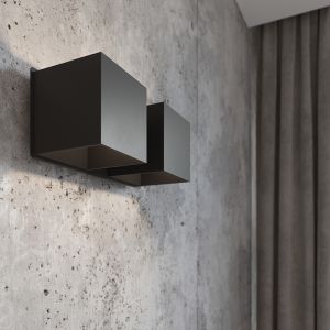 Applique up and down en aluminium noire, Andro