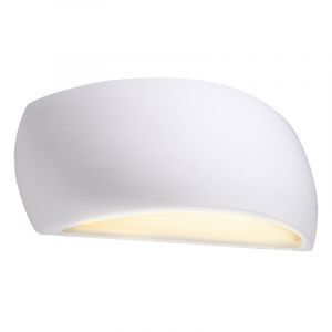 Applique up and down en verre blanche, Laurenz