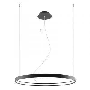 Suspension en aluminium noire, Ringo, 50W, 3000K LED