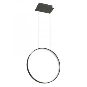 Suspension en aluminium noire, Ringo, 30W, 3000K LED