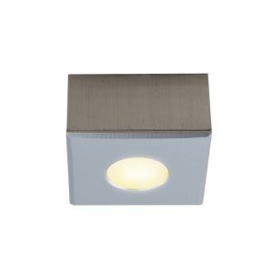 Spot en saillie veranda carré chromé Fredo, IP44, gradable