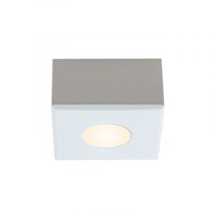Spot en saillie veranda carré blanc Fredo, IP44, gradable