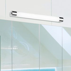 Plafonnier salle de bain en métal chromé, Ottavia, 9W, 3000K LED, IP44, avec interrupteur