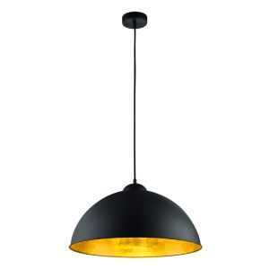 Suspension demi-sphère industrielle noire, Katja