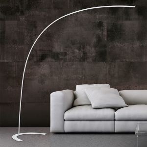 Lampadaire à arc moderne blanc, Libro, 18W, 3000K LED, avec interrupteur
