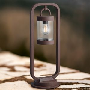Lampadaire extérieur avec capteur crépusculaire moderne couleur rouille, Sambesi, IP44