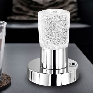 Lampe de table classique chromée, Merle, 4,3W, 3000K LED, avec interrupteur
