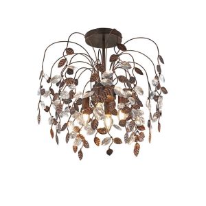 Plafonnier couleur rouille vintage, Charlotte
