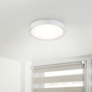Plafonnier salle de bain en plastique blanc, Evelina, 18W, 3000K LED, IP44