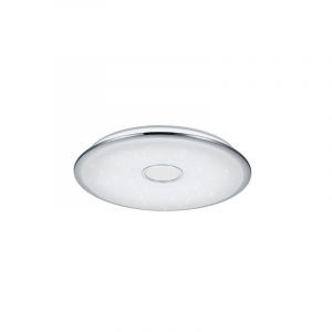 Lampe plafond en verre chromée, Yailee, 100W, blanc chaud à froid réglable LED, avec télécommande
