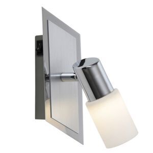 Spot plafond en verre gris, Morely, 4,3W, 3000K LED, avec interrupteur