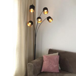 Lampadaire moderne noir, Koge, avec interrupteur