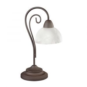 Lampe de table classique couleur rouille, Jared, avec interrupteur