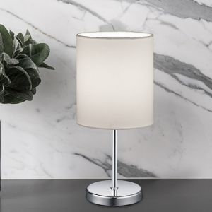 Lampe de table moderne chromée, Zoe, avec interrupteur