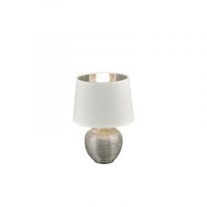 Lampe de table en céramique argentée, Yet, avec interrupteur