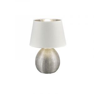 Lampe de table en céramique argentée, Yet, avec interrupteur