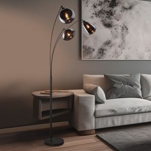Lampadaire à arc moderne noir, Ervin