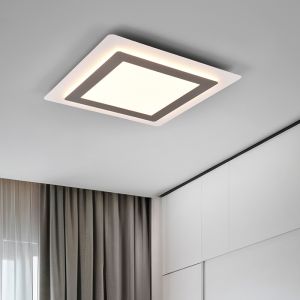 Lampe plafond moderne nickel, Frans, 46W, blanc chaud à froid réglable LED, avec télécommande