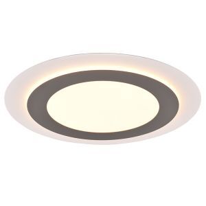 Lampe plafond moderne nickel, Frans, 42W, blanc chaud à froid réglable LED, avec télécommande