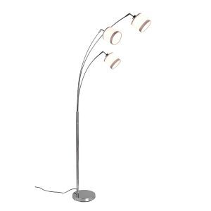 Lampadaire à arc moderne blanc, Denley, avec interrupteur