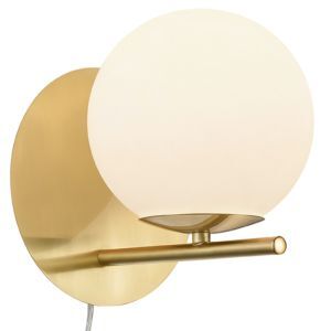 Applique murale moderne laiton, Silkis, avec interrupteur