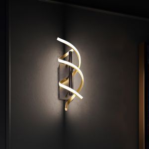 Applique murale design laiton, Sylvian, 22W, blanc chaud à froid réglable LED, gradable en 3 étapes