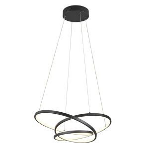 Suspension design noire, Teodore, 34W, white switch LED, gradable en 3 étapes