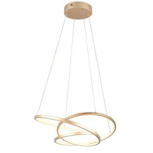 Suspension table à manger design dorée, Teodore, 34W, white switch LED, gradable en 3 étapes
