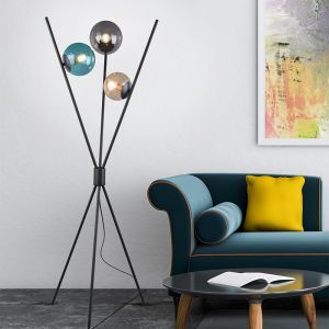 Lampadaire moderne gris, Larans, avec interrupteur