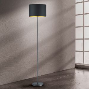 Lampadaire moderne noir, Jeany, avec interrupteur