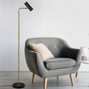 Lampadaire moderne laiton, Kaso, avec interrupteur