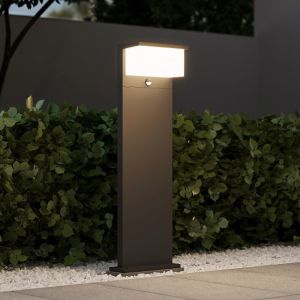 Lampadaire extérieur avec détecteur de mouvement moderne anthracite, Slimane, 13W, 3000K LED, IP54