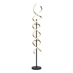 Lampadaire design laiton, Sylvian, 32W, blanc chaud à froid réglable LED, avec variateur tactile