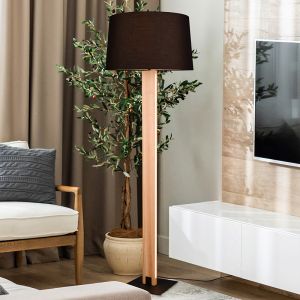 Lampadaire moderne noir, Radia, 3000K LED, avec variateur tactile